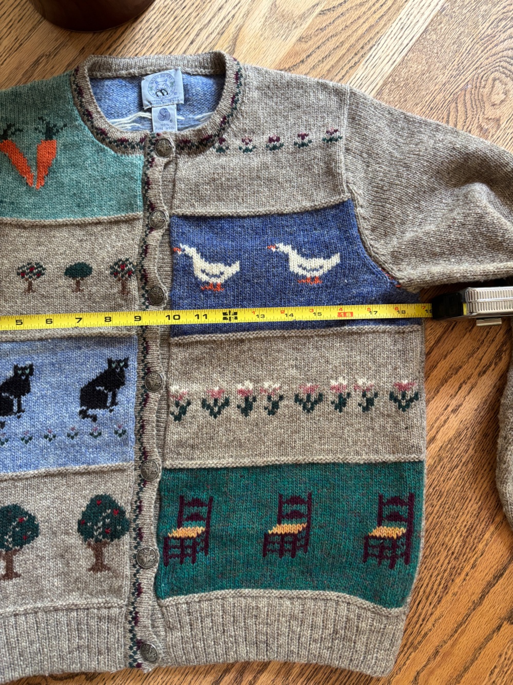Vintage 100% Wool cardigan women’s cardigan - Picture 8 of 11